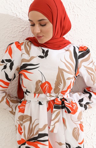 Orange Hijab Kleider 6005-03