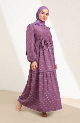 Purple Hijab Dress 6006-02