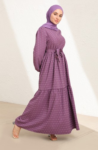 Purple Hijab Dress 6006-02