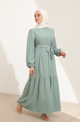 Unreife Mandelgrün Hijab Kleider 6006-06