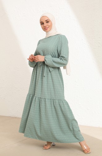 Unreife Mandelgrün Hijab Kleider 6006-06