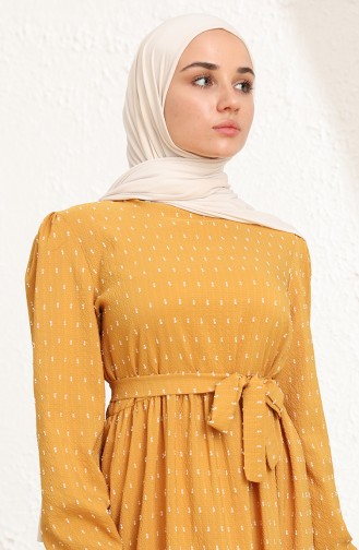 Mustard Hijab Dress 6006-07