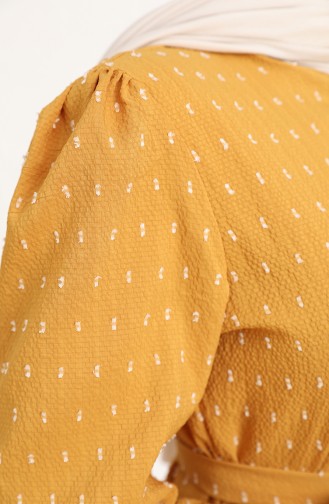 Mustard Hijab Dress 6006-07
