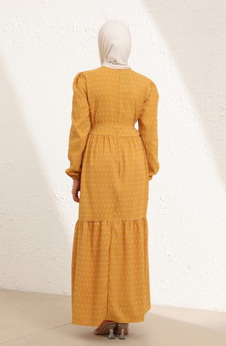 Mustard Hijab Dress 6006-07