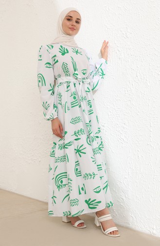Green Hijab Dress 6007-01