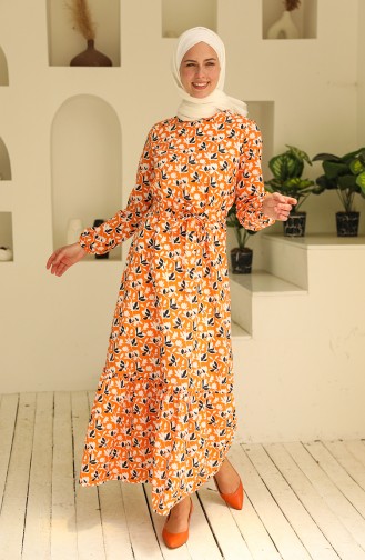 فستان برتقالي 2062A-02