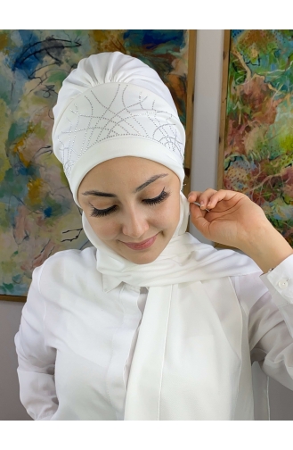 White Ready to Wear Turban 63NZL7052263-01