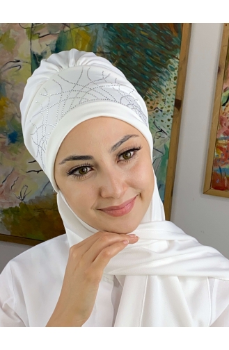 White Ready to Wear Turban 63NZL7052263-01