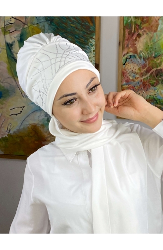 White Ready to Wear Turban 63NZL7052263-01