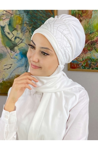 White Ready to Wear Turban 63NZL7052263-01