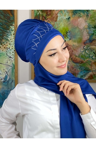 Saks-Blau Praktischer Turban 63NZL7052263-05