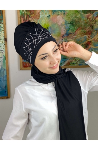 Black Ready to Wear Turban 63NZL7052263-06