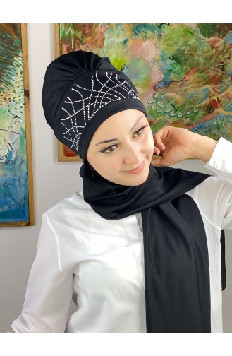 Black Ready to Wear Turban 63NZL7052263-06