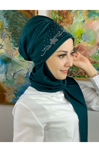 Taşlı Büzgülü Atkılı Bone 43NZL7052243-06 Siyah