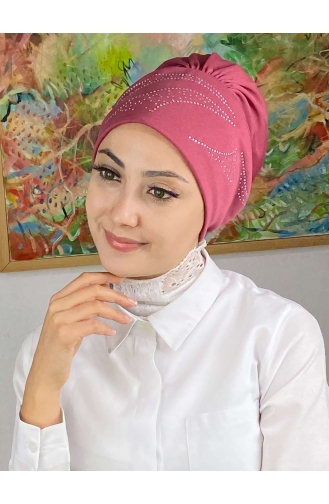 Dark Dusty Rose Ready to Wear Turban 93NZL7052293-10