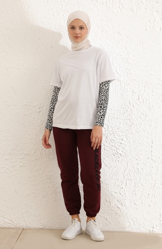 Tofisa İki İplik Eşofman Altı 3911-05 Bordo