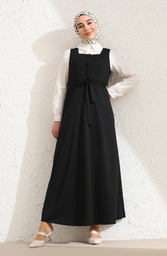 Belted Gilet Dress 7130A-02 Black 7130A-02