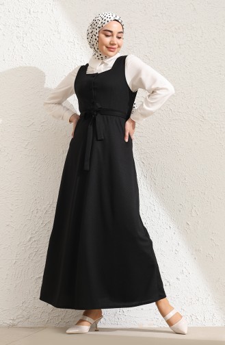 Belted Gilet Dress 7130A-02 Black 7130A-02