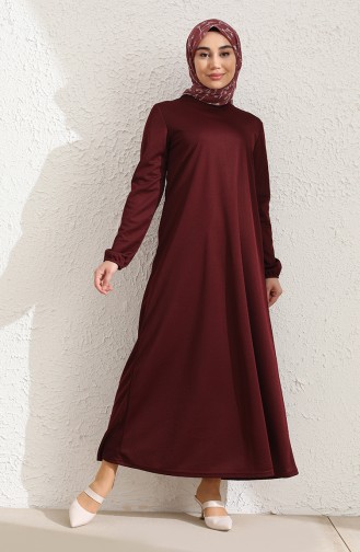 Claret Red Hijab Dress 1944-03