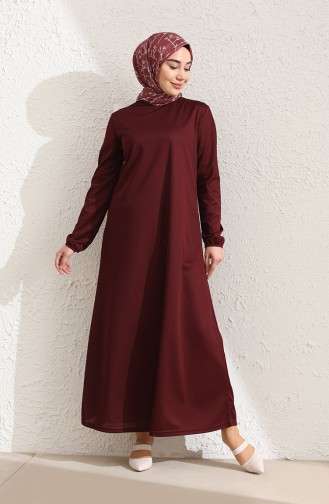 Claret Red Hijab Dress 1944-03