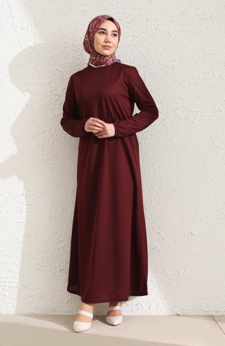 Claret Red Hijab Dress 1944-03