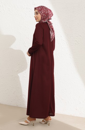 Claret Red Hijab Dress 1944-03