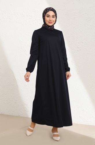 Navy Blue Hijab Dress 1944-04