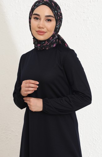 Navy Blue Hijab Dress 1944-04