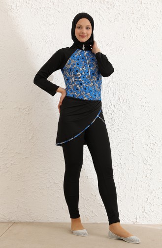 Blau Hijab Badeanzug 2204A-01