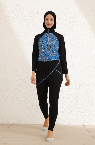 Maillot de Bain Hijab Bleu 2204A-01