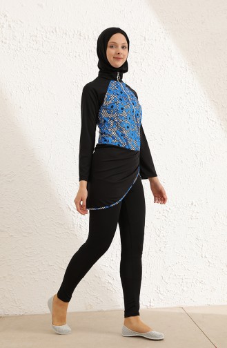 Maillot de Bain Hijab Bleu 2204A-01