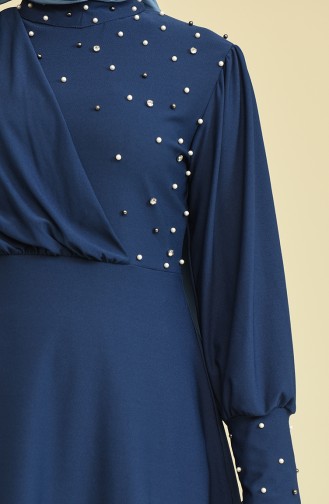 İncili Tunik Pantolon Abiye Takım 2223-03 İndigo