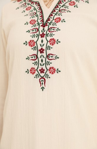 Şile Bezi Elbise 0075-01 Krem