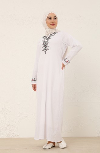 White Hijab Dress 0075-02