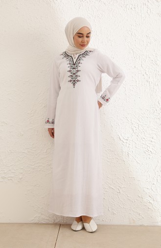 White Hijab Dress 0075-02