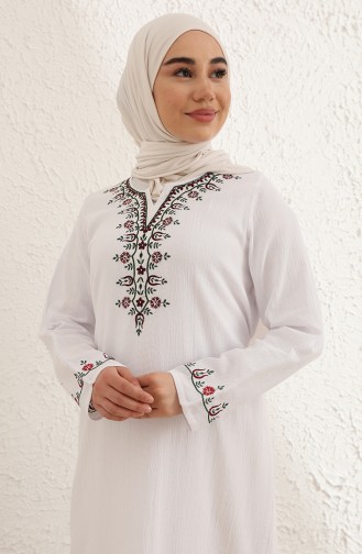 Şile Bezi Elbise 0075-02 Beyaz