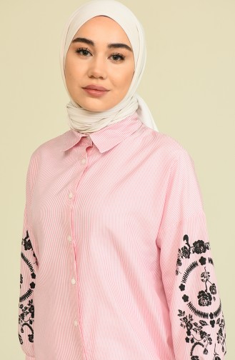 Tofisa Çizgili Tunik 3491-01 Pembe