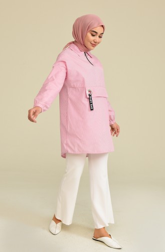 Tofisa Çizgili Tunik 3503-06 Pembe