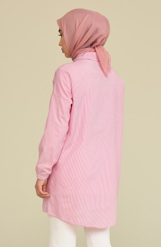 Tofisa Çizgili Tunik 3503-06 Pembe