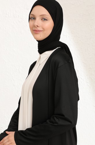 Büyük Beden Uzun Hırka 8493-01 Siyah