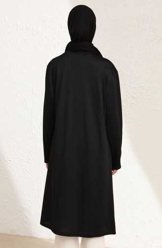 Büyük Beden Uzun Hırka 8493-01 Siyah