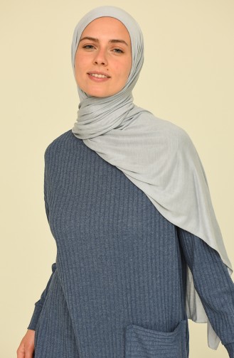 Asimetrik Cepli Tunik Pantolon İkili Takım 7731-17 İndigo Mavi