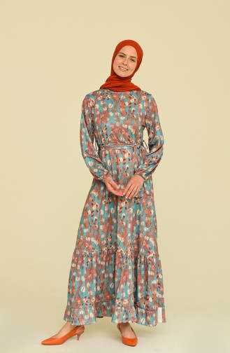 Minzengrün Hijab Kleider 3553-04