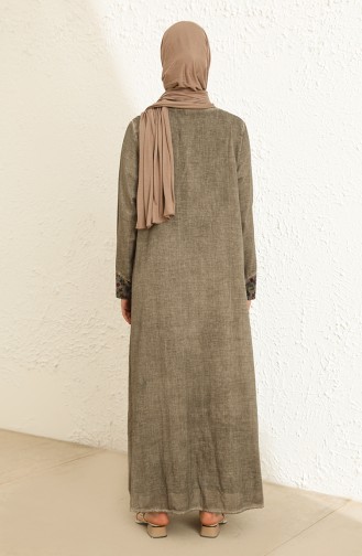 Beige Hijab Dress 9494-02