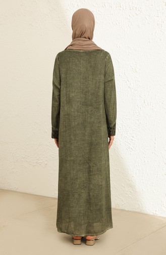 Khaki Hijab Dress 9494-03