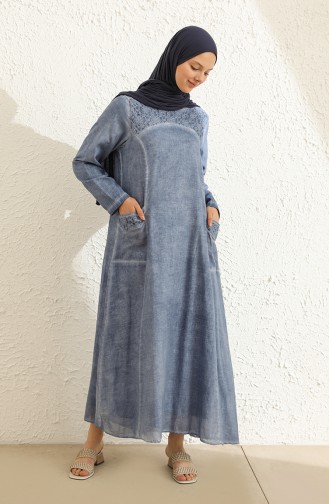 Eisblau Hijab Kleider 9494-06