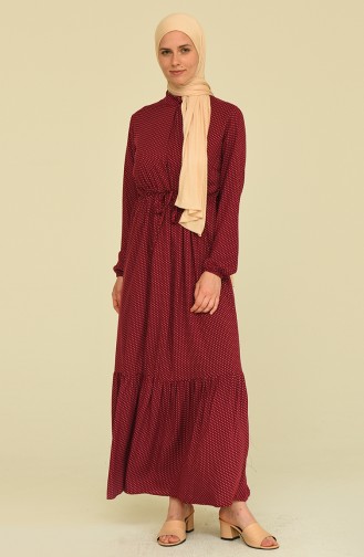 Weinrot Hijab Kleider 85002A-01