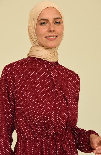 Weinrot Hijab Kleider 85002A-01