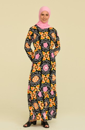 Robe Hijab Jaune 85006-01