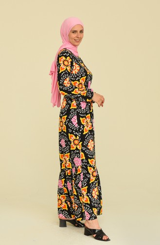 Robe Hijab Jaune 85006-01